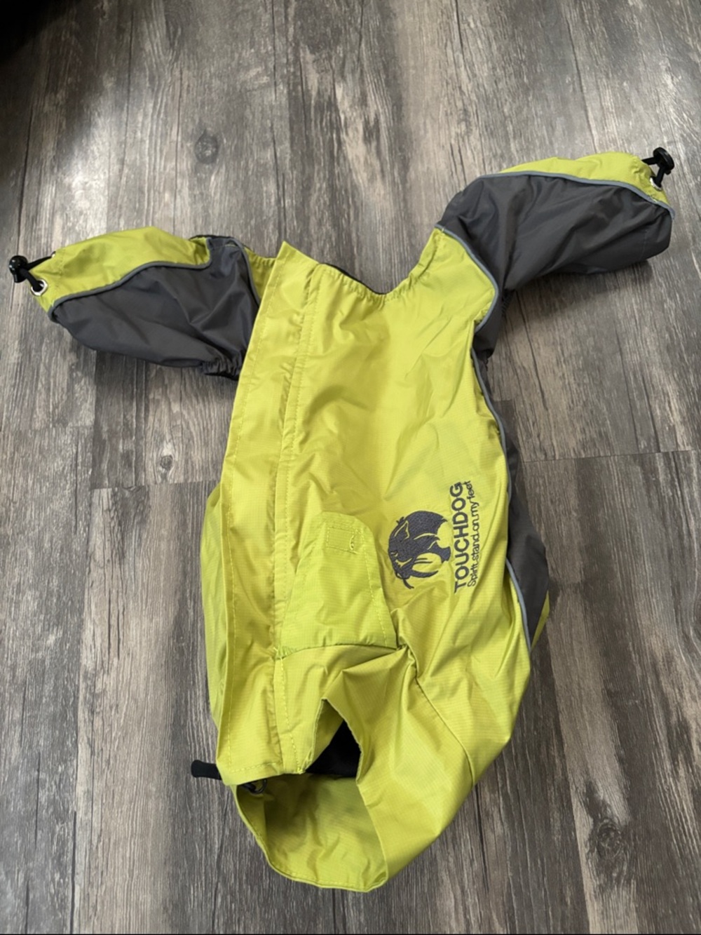 Lime & Gray Waterproof Dog Rain Jacket